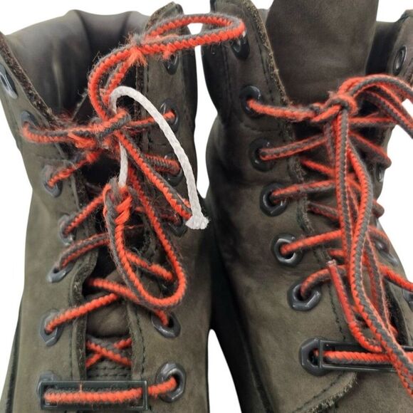 Timberland Mens 7.5 Premium 6" Waterproof Boots Green Nubuck *Needs New Laces - Picture 7 of 12